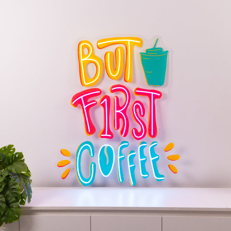 But First Coffee LED Neon Sign Light Pop Art