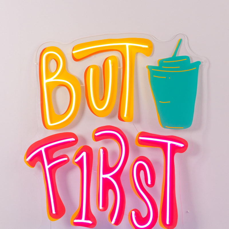 But First Coffee LED Neon Sign Light Pop Art