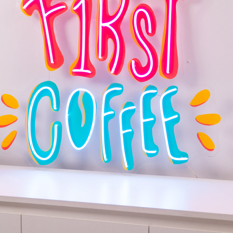 But First Coffee LED Neon Sign Light Pop Art