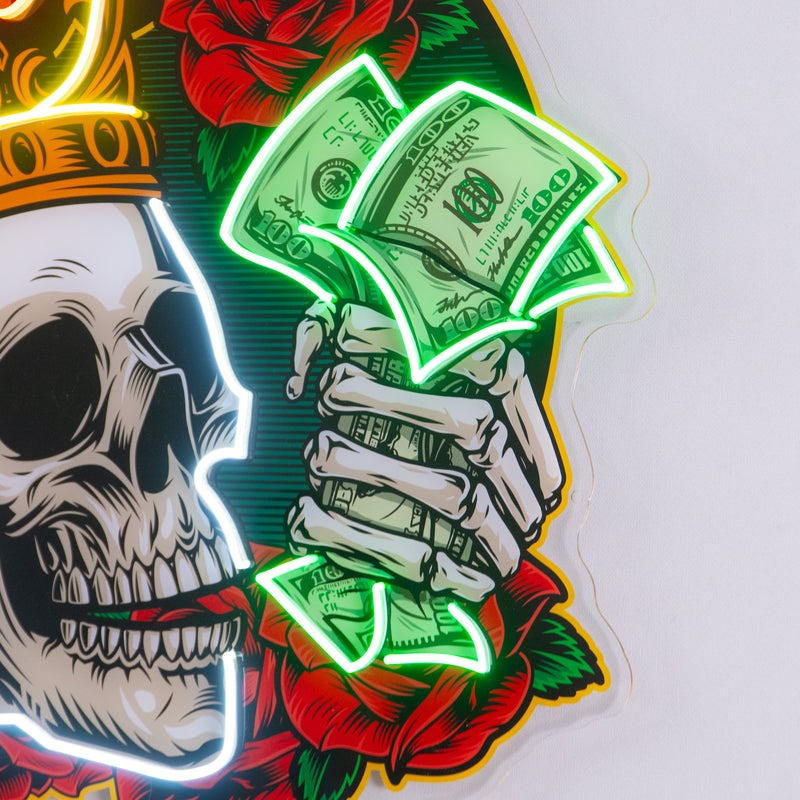 Rich Skull LED Neon Sign Light Pop Art