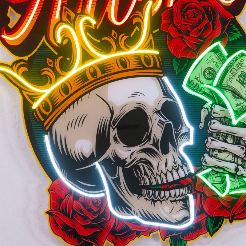 Rich Skull LED Neon Sign Light Pop Art