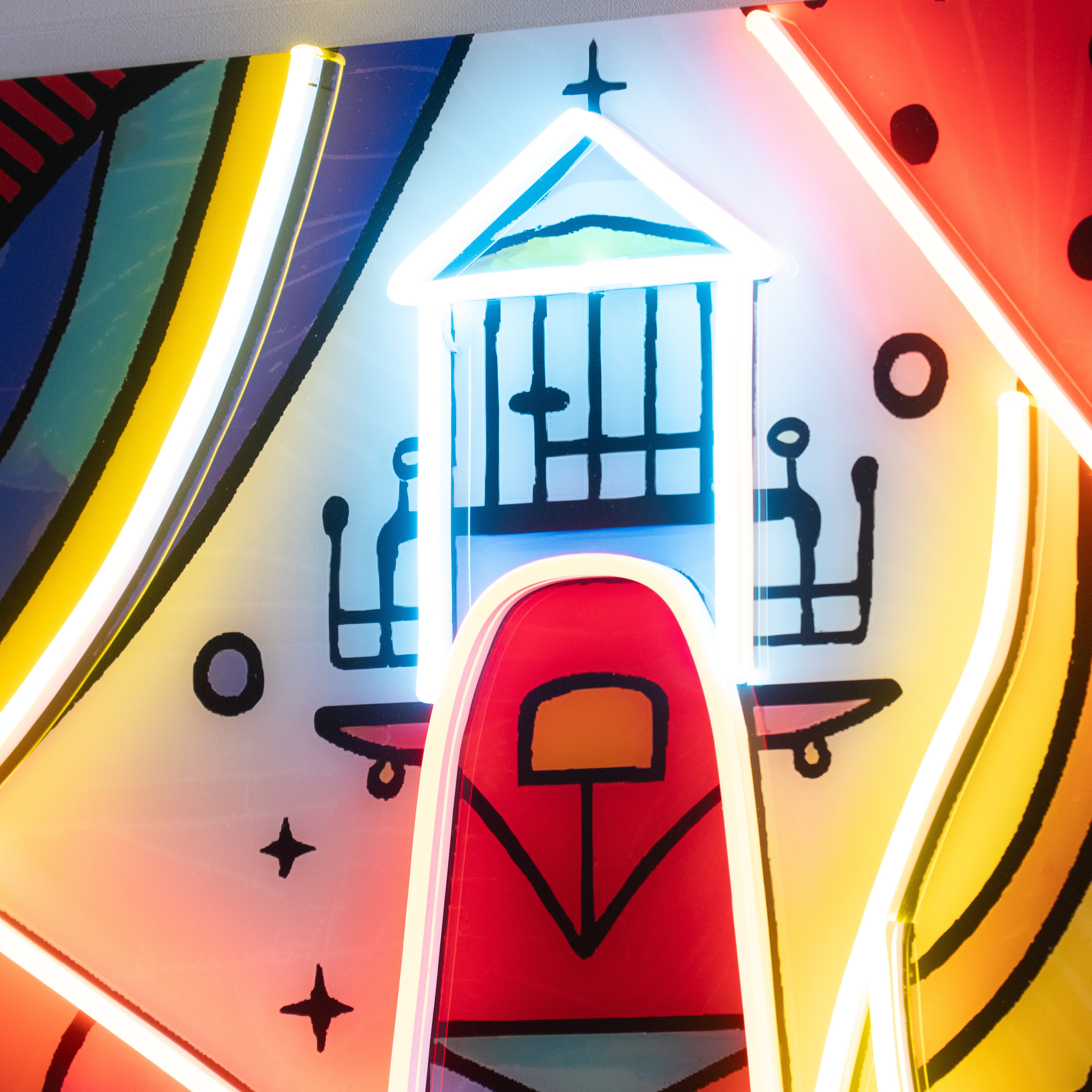 Lighthouse Painting In Abstract Art LED Neon Sign Light Pop Art