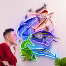 Colorful Fishing LED Neon Sign Light Pop Art