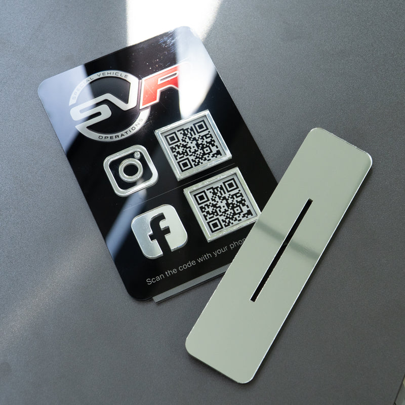 Custom Double QR Code Vertical Rectangle Stand Layout B