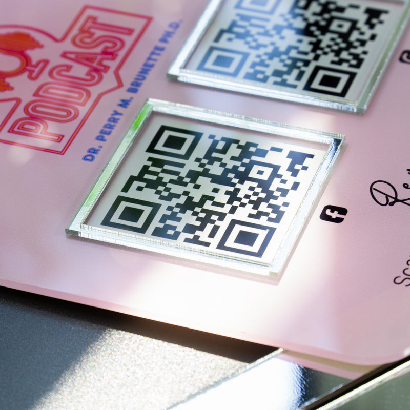 Custom Double QR Code Square Stand Layout A