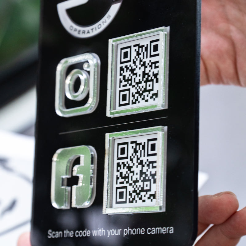 Custom Double QR Code Vertical Rectangle Stand Layout B