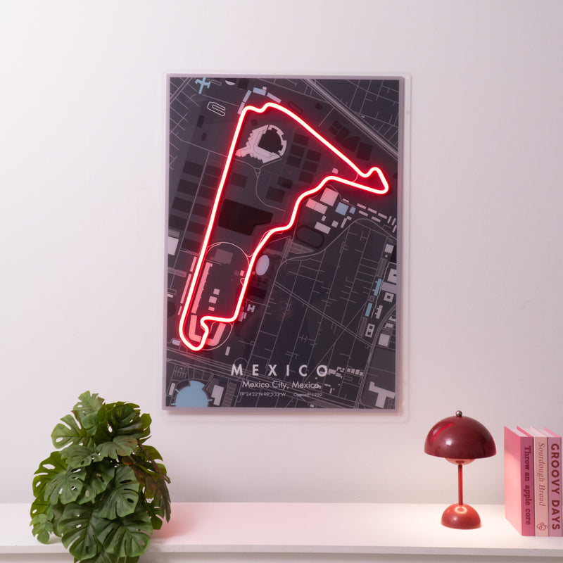 Mexico City Formula 1 Circuit LED Neon Sign Light Pop Art