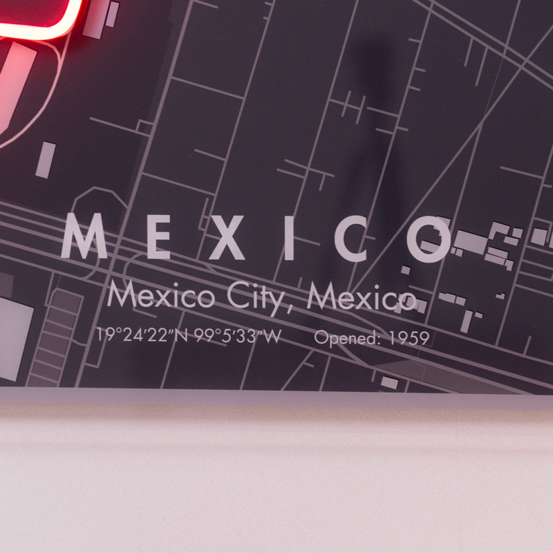 Mexico City Formula 1 Circuit LED Neon Sign Light Pop Art