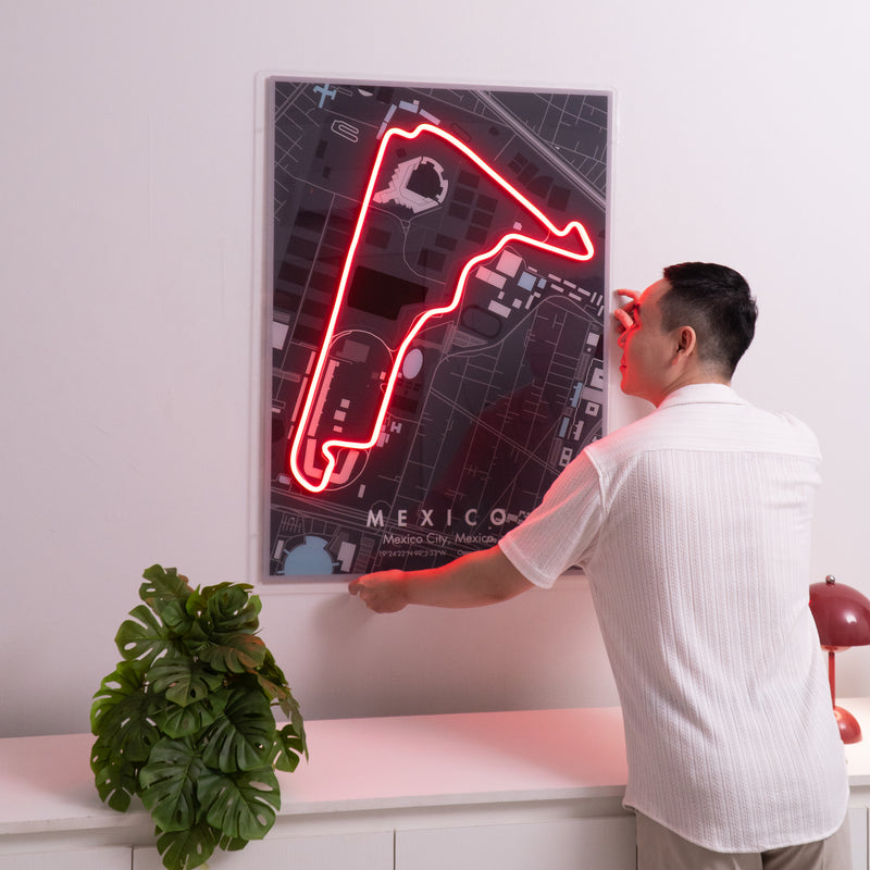 Mexico City Formula 1 Circuit LED Neon Sign Light Pop Art