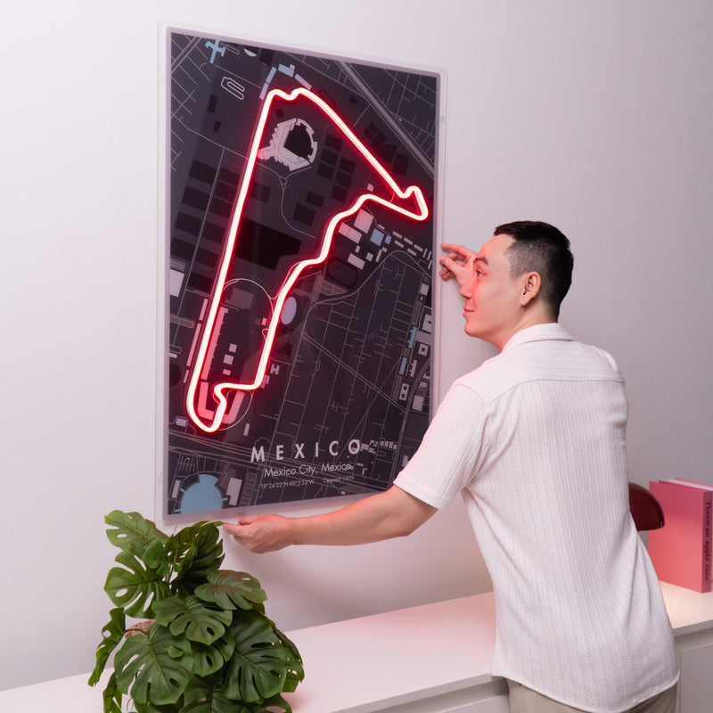 Mexico City Formula 1 Circuit LED Neon Sign Light Pop Art