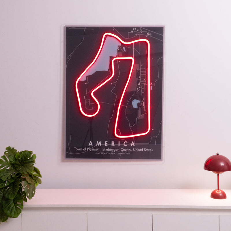 America Formula 1 Circuit LED Neon Sign Light Pop Art