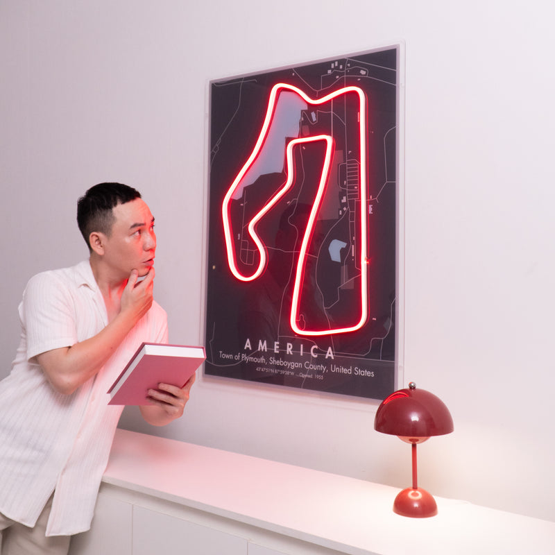 America Formula 1 Circuit LED Neon Sign Light Pop Art