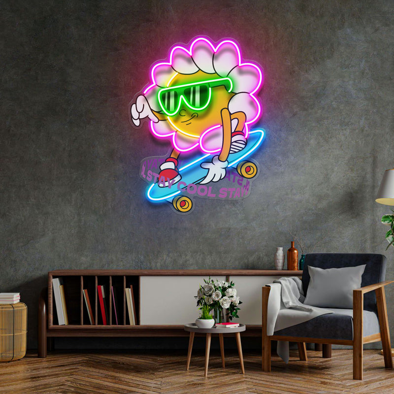 Daisy Flower Groovy LED Neon Sign Light Pop Art