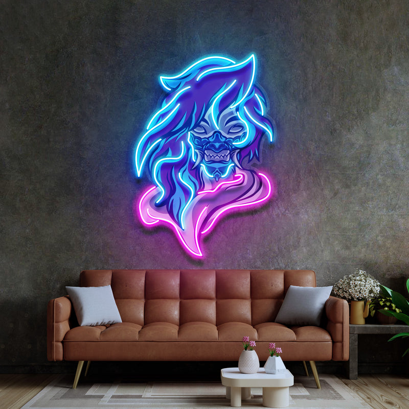 Demon Mascot LED Neon Sign Light Pop Art