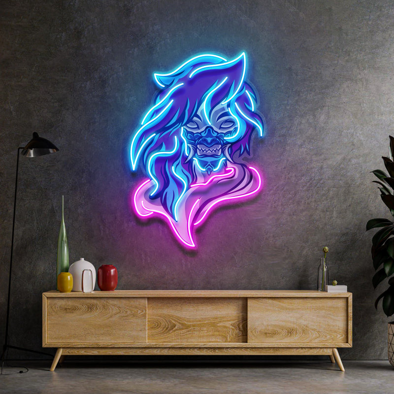 Demon Mascot LED Neon Sign Light Pop Art