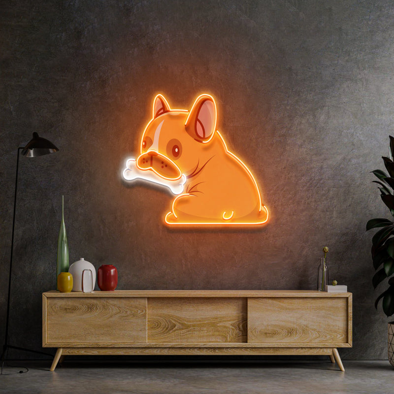Dog Gnawing Bone LED Neon Sign Light Pop Art