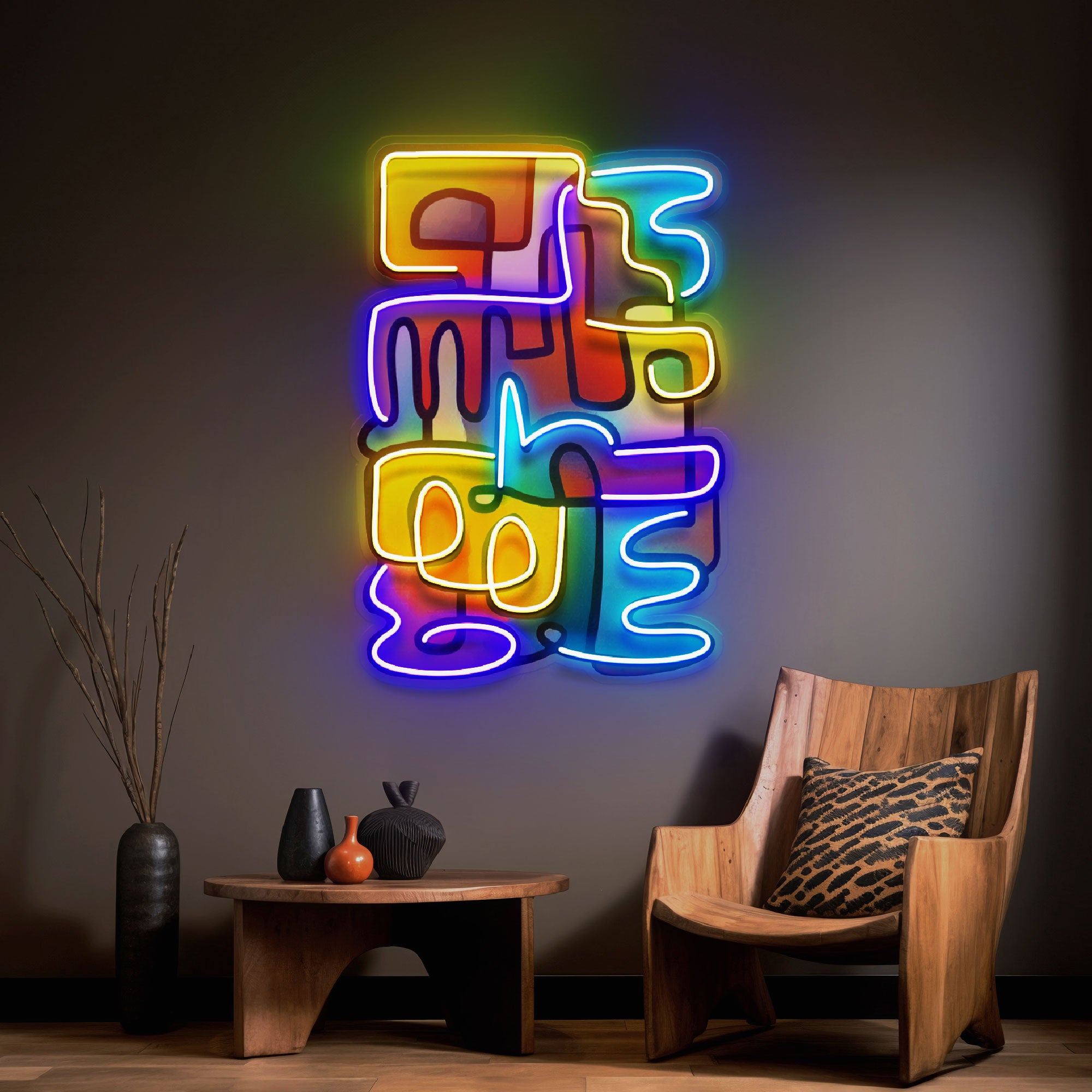 Doodle Painting Abstract Art LED Neon Sign Light Pop Art