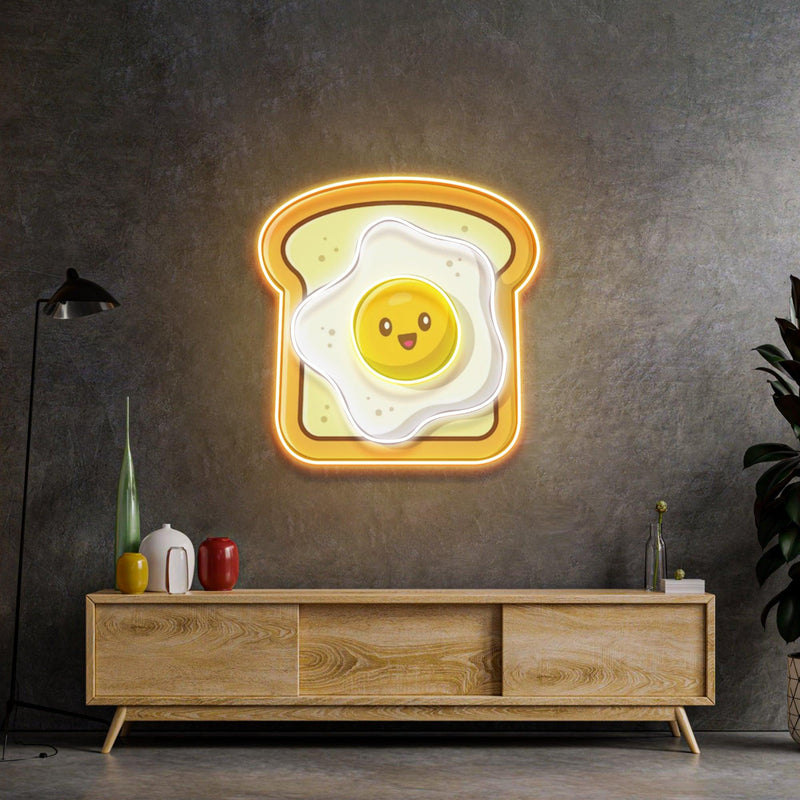 Eggs on Toast Led Neon Acrylic Artwork - Custom Neon Signs | LED Neon Signs | Zanvis Neon®
