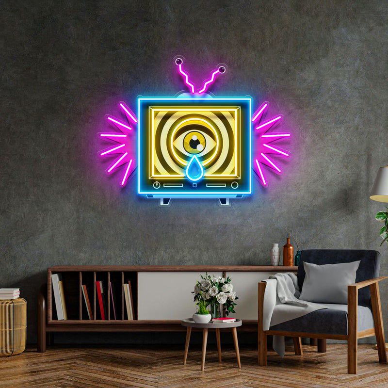 Emotionless Television Is Crying LED Neon Sign Light Pop Art