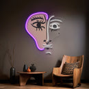 Face With Color Shape Abstract Art LED Neon Sign Light