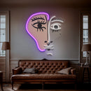 Face With Color Shape Abstract Art LED Neon Sign Light