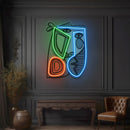 Face With Colorful Shape Abstract Art LED Neon Sign Light