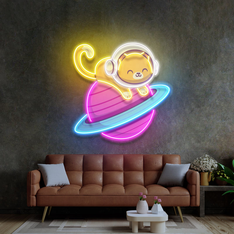 Feeline Astronaut Chilling LED Neon Sign Light Pop Art