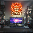 Ferocious Lions LED Neon Sign Light Pop Art