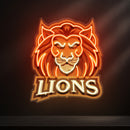 Ferocious Lions LED Neon Sign Light Pop Art