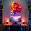 Fire Safety Helmet LED Neon Sign Light Pop Art