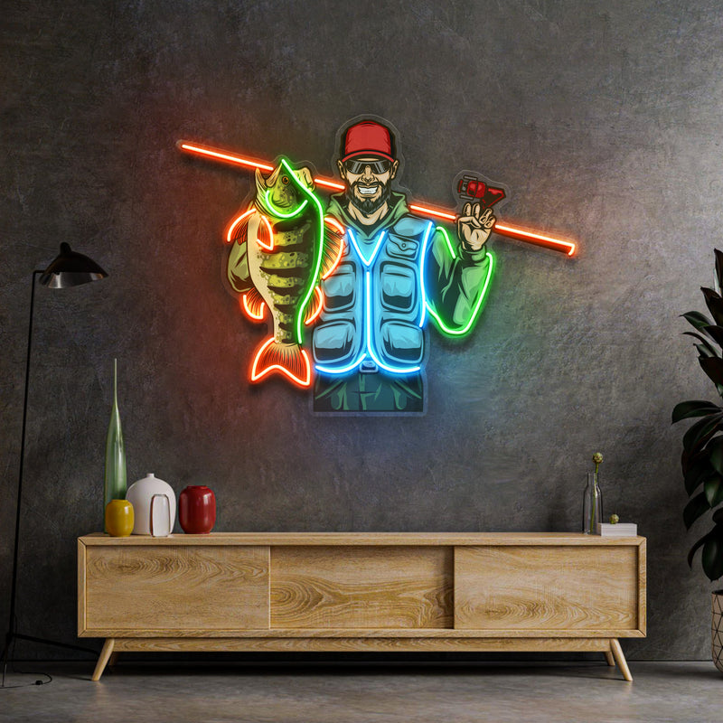 Fishing Is Fun LED Neon Sign Light Pop Art
