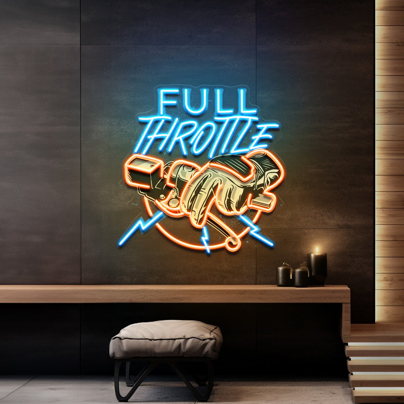 Full Speed Full Throttle LED Neon Sign Light Pop Art