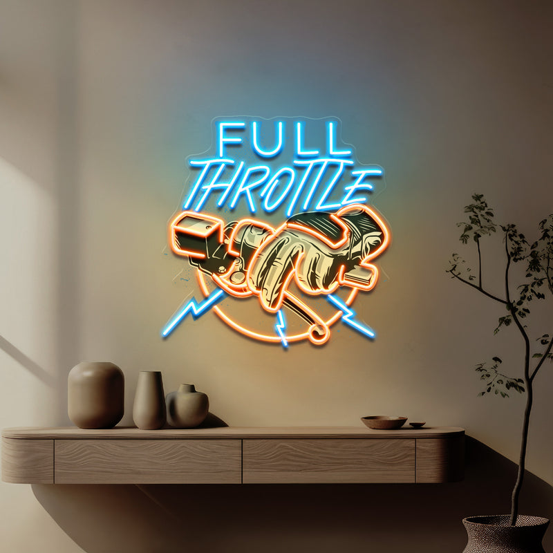 Full Speed Full Throttle LED Neon Sign Light Pop Art