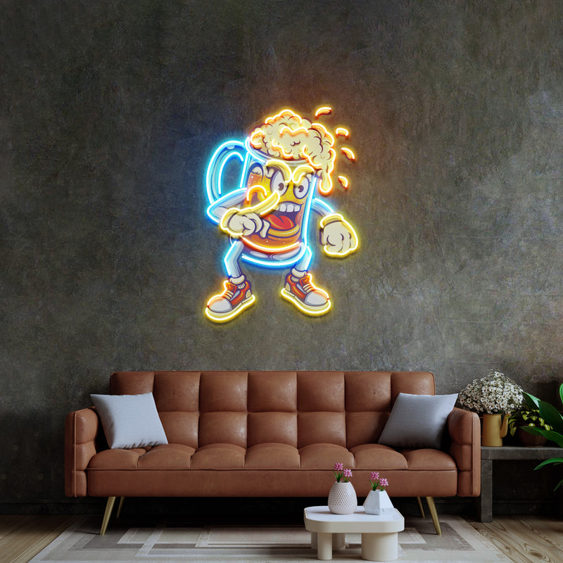 Fun Of Beer Glass LED Neon Sign Light Pop Art