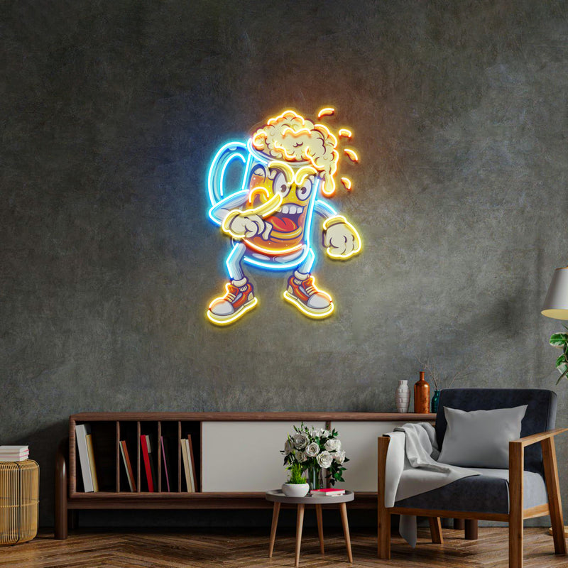 Fun Of Beer Glass LED Neon Sign Light Pop Art