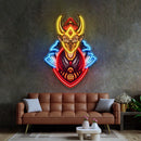 Golden Horned Lady Asassins LED Neon Sign Light Pop Art