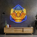 Gorilla Holding Bananas Mascot LED Neon Sign Light Pop Art