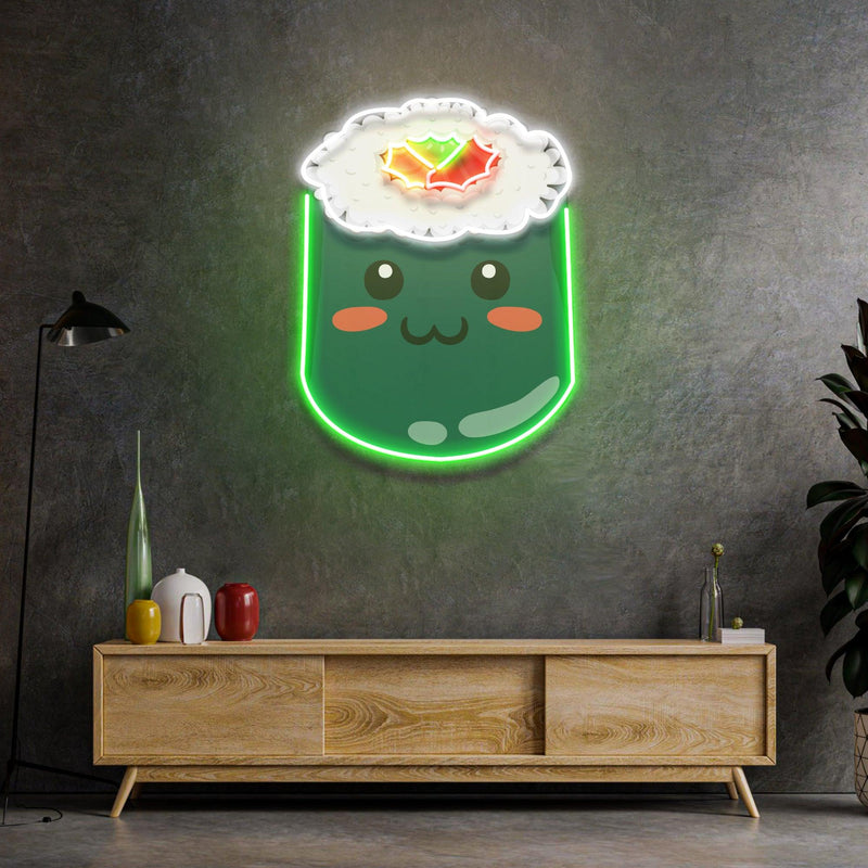 Green Sushi Led Neon Acrylic Artwork - Custom Neon Signs | LED Neon Signs | Zanvis Neon®