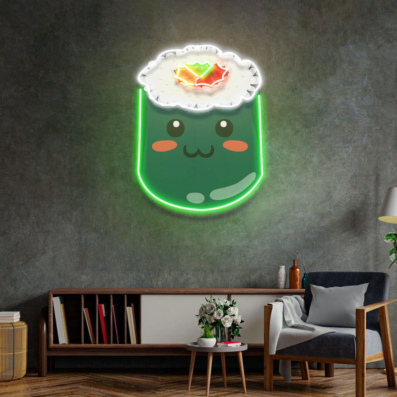 Green Sushi Led Neon Acrylic Artwork - Custom Neon Signs | LED Neon Signs | Zanvis Neon®