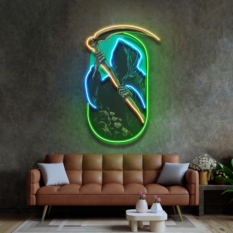 Grim Reaper LED Neon Sign Light Pop Art