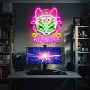 Hand Drawn Kitsune LED Neon Sign Light Pop Art