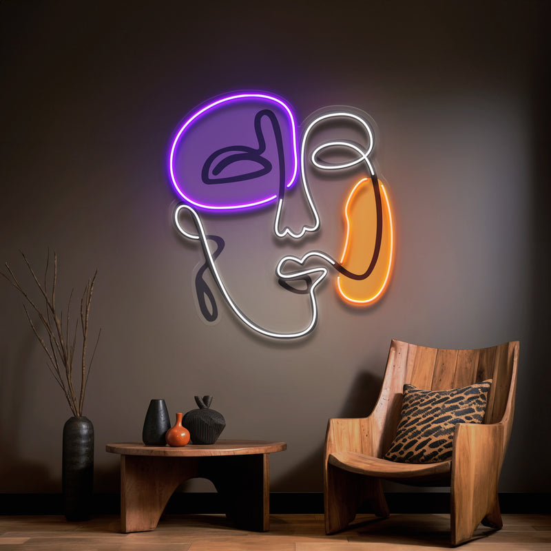 Happy Face Abstract Art LED Neon Sign Light
