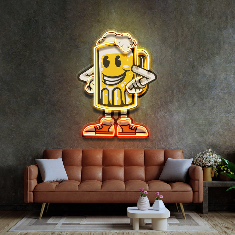 Happy Beer LED Neon Sign Light Pop Art