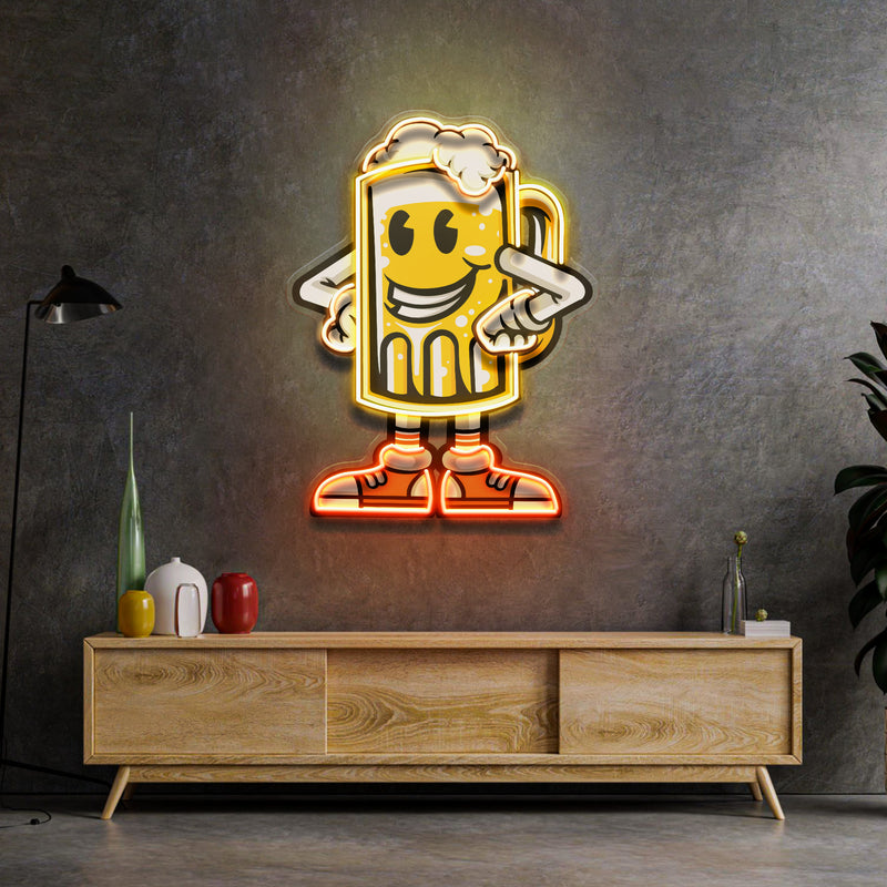 Happy Beer LED Neon Sign Light Pop Art