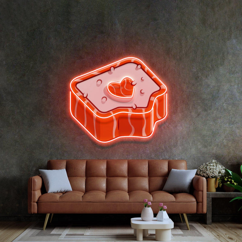 Red Heart Neon Acrylic Artwork - Custom Neon Signs | LED Neon Signs | Zanvis Neon®