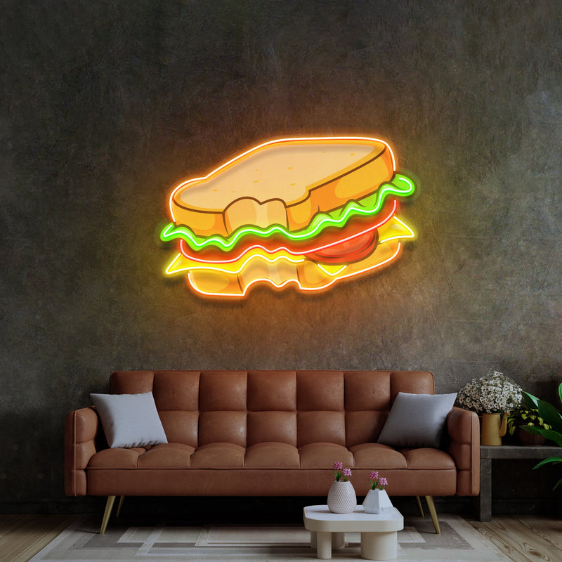 Hot Cheese Sandwich LED Neon Sign Light Pop Art