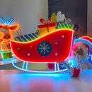 Sleigh With Gifts Christmas LED Neon Acrylic Artwork