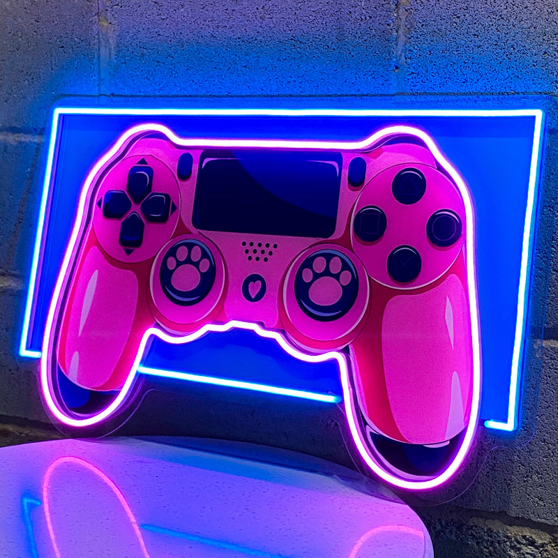 Pink Controller Led Neon Acrylic Artwork