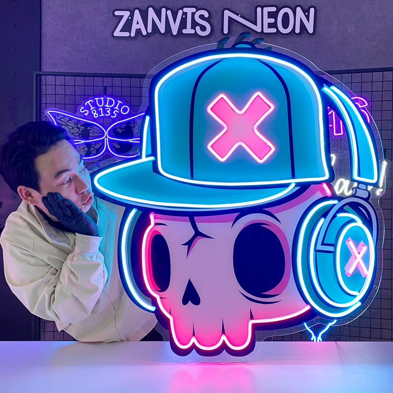 Skull and Headphones Led Neon Acrylic Artwork