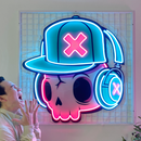 Skull and Headphones Led Neon Acrylic Artwork